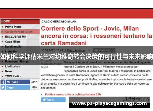 如何科学评估米兰对约维奇转会决策的可行性与未来影响