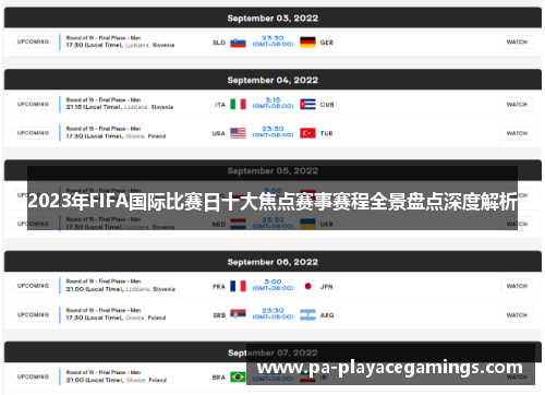 2023年FIFA国际比赛日十大焦点赛事赛程全景盘点深度解析 2023年FIFA国际比赛日十大焦点赛事赛程全景盘点深度解析